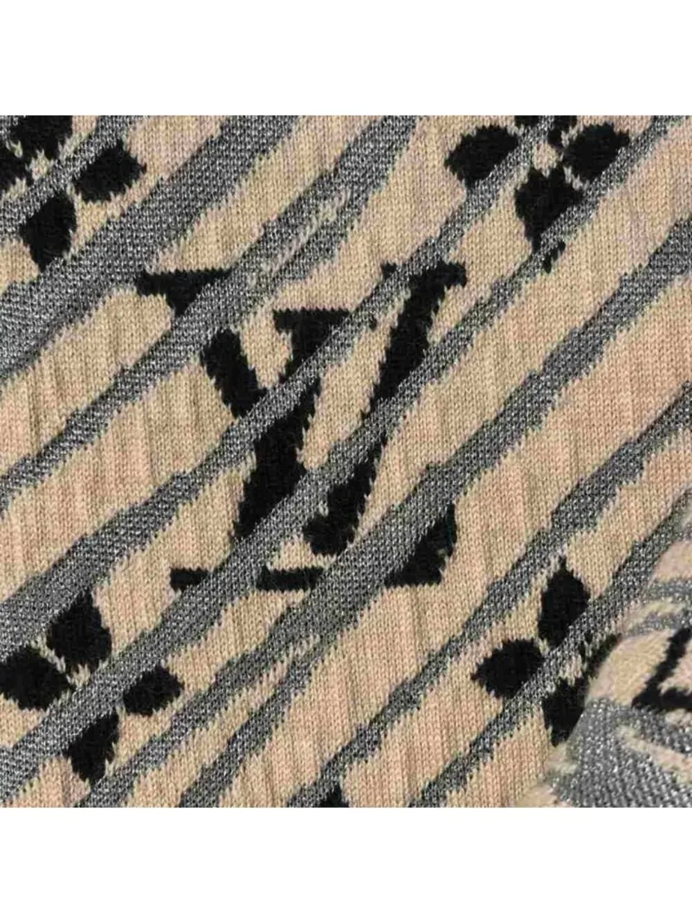Louis Vuitton Echarpe Monogram Epi Storm Scarf Shawl Ivory